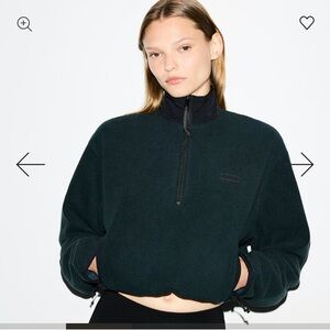 NWT SKIMS Outdoor Fleece Half Zip Pullover in Teal